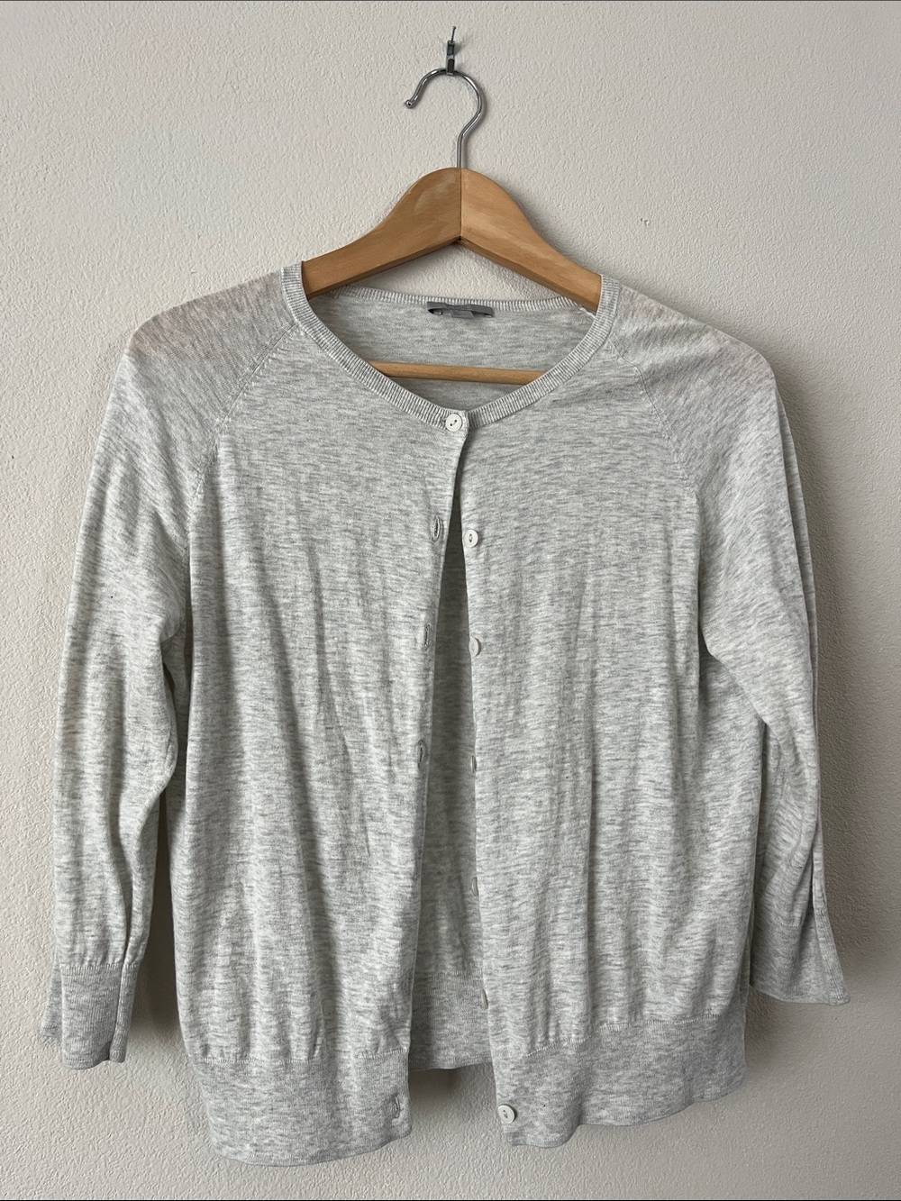 COS Lightweight Heather Gray Button-Front Women's Cardigan Size M